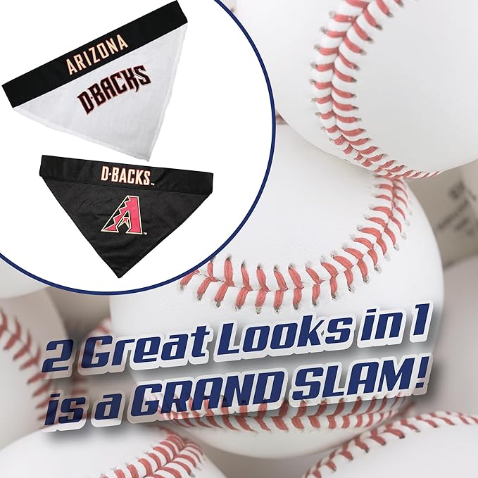 Pets First DMB-3217-S-M MLB Arizona Diamondbacks Reversible Pet Bandana, Small/Medium, MLB Team Color