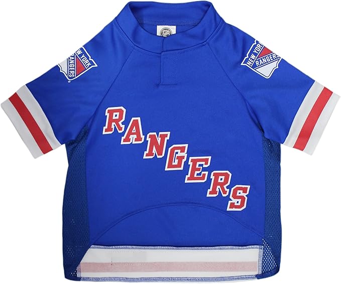 Pets First NHL New York Rangers Jersey for Dogs & Cats, Large. - Let Your Pet Be A Real NHL Fan!