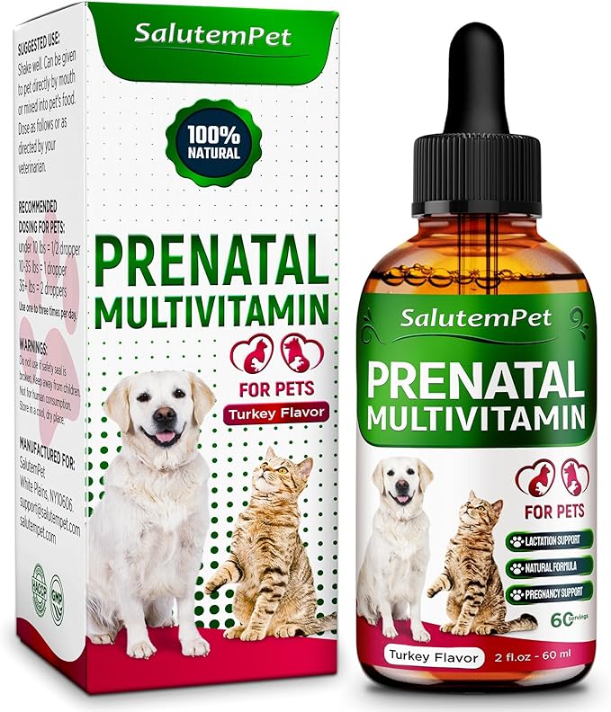 Dog Prenatal Vitamins | Pregnant Cat Supplies | Prenatal Vitamins for Dogs | Product for Pregnant Cat | Prenatal Dog Vitamins | Vitamins for Pregnant Dogs and Cats | Pregnant Dog Supplies | 2 oz