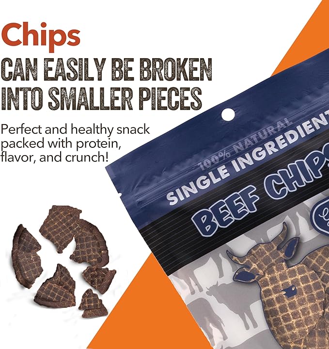 Gaines Family Farmstead Beef Chips for Dogs, All-Natural, Grain-Free, Soy-Free, Dye-Free, Healthy Dog Treats for All Ages & Breeds, Puppies, Made in USA, 6 oz