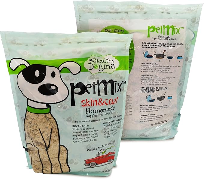 Healthy Dogma - PetMix Dehydrated Dog Food for Allergies, Joint Support & Mobility - Grain Free, Raw, Homemade Dog Food (Skin & Coat, 10 lbs)