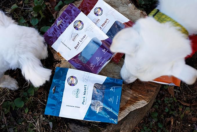 Skona Single-Ingredient Beef Heart Jerky | Treats for Dogs & Cats (4oz) | Healthy, Grain-Free, USA Made | Promotes Digestion, Dental Care, Taurine Boost