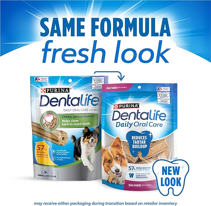 Dentalife DentaLife Made in USA Facilities Small/Medium Dog Dental Chews, Daily - (2) 47 ct. Pouches