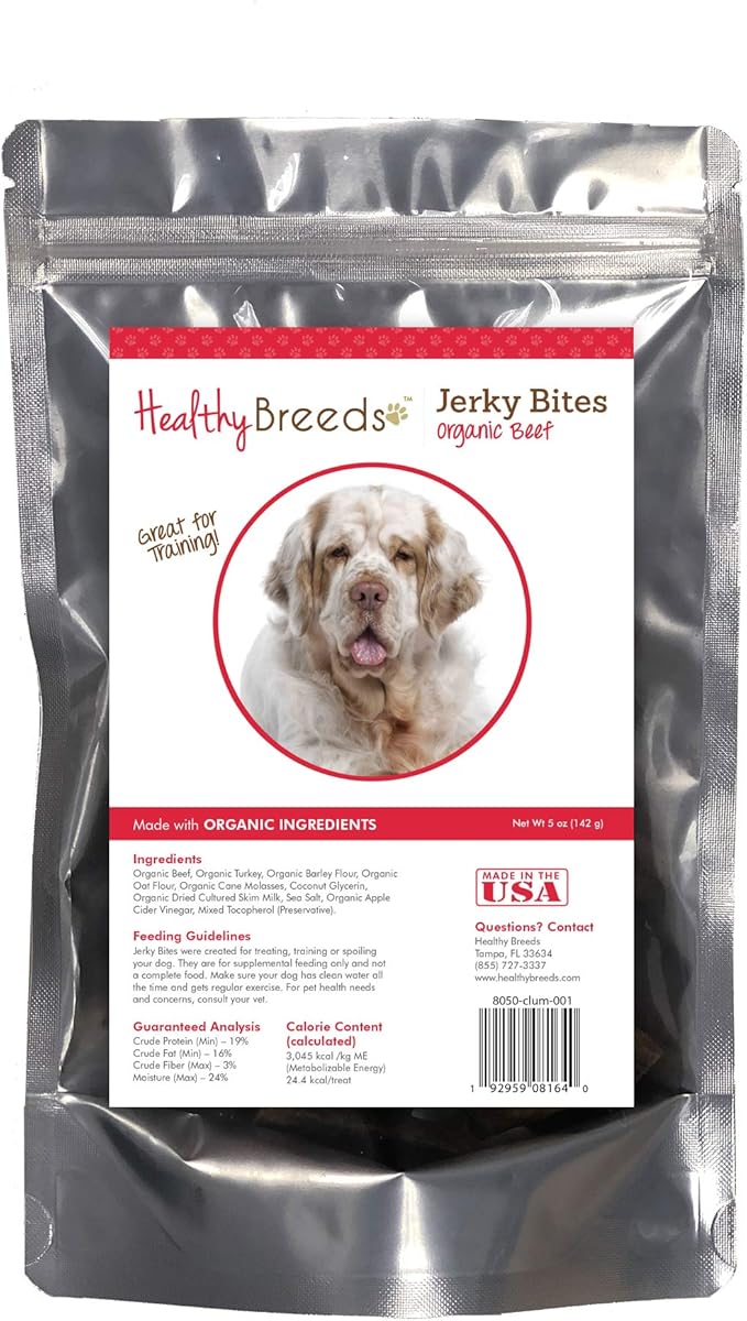 Healthy Breeds Clumber Spaniel Jerky Bites Beef Recipe Dog Treats 5 oz