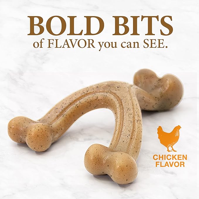 Nylabone Gourmet Style Strong Chew Wishbone Dog Chew Toy, Chicken Flavor, Large/Giant (1 Count)