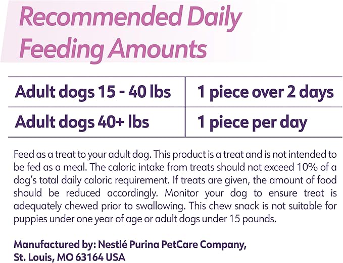 Dentalife Purina Plus Digestive Support Chicken and Pumpkin Flavor Large Dog Dental Chews, MP - 19 ct. Pouch
