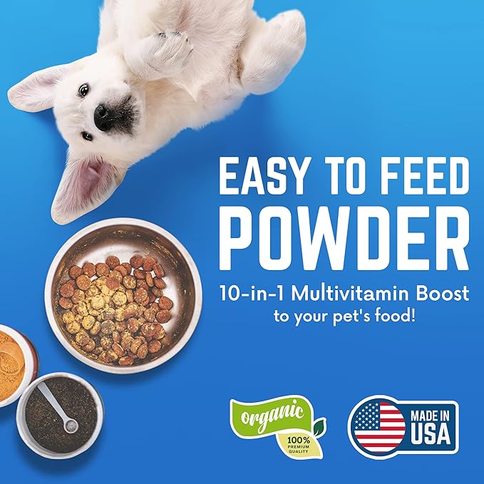 Kelp Powder, Dried Sea Kelp Supplement for Optimal Pet Health, Multifunctional Dog Vitamins Rich with Iodine & Omegas for Thyroid Health, Dental, Immune, Digestive, & Heart Health, 453g