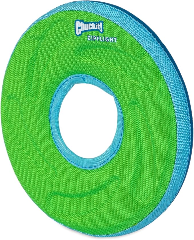 Chuckit Zipflight Flying Disc Dog Toy, Medium (8.5"), Orange and Blue