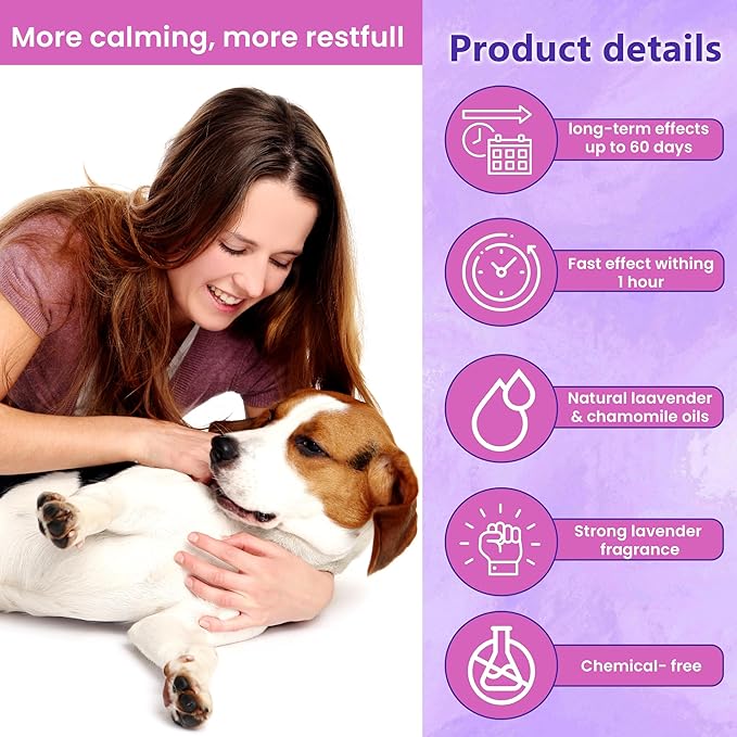 Calming Collar for Dogs Relief Anxiety Stress Separation Anxiety Relief for Dogs Adaptil Bad Behavior 25 Inches Size Dog Flea Collar Flexible Adjustable Pheromones Calm, 4 Pack