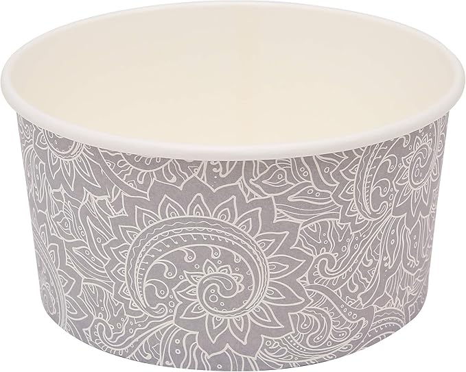 Glad for Pets Disposable Feeding Bowls | Large Disposable Dog Bowls in Gray Pattern | 3.5 Cup Feeding Size, 25 Count - Dog Bowls are Great for Dry and Wet Dog Food or Water