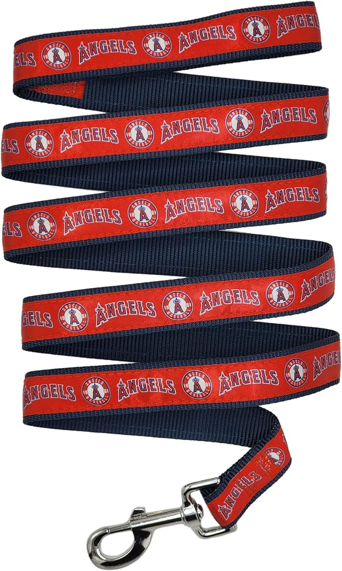 MLB PET Leash, Medium, Los Angeles Angels Dog Leash, Baseball Team Leash for Dogs & Cats. A Shiny & Colorful Dog & Cat Leash with Emboridered Team Name/Logo Licensed by the MLB