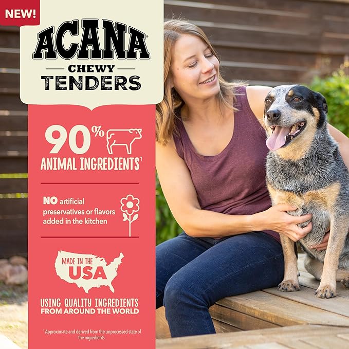 ACANA Chewy Strips Hip & Joint Support Beef Recipe, Dog Treat 4oz
