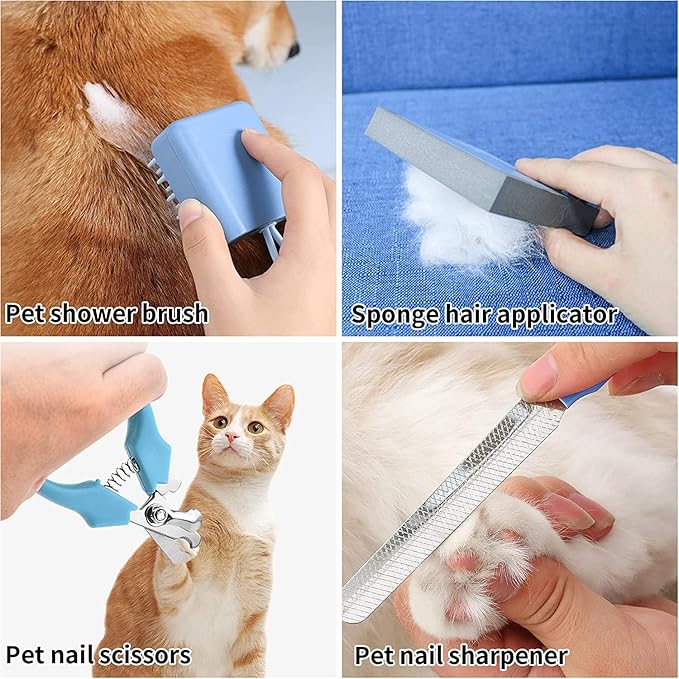 Dog Clippers Grooming Kit and Paw Trimmer,Cordless,Low Noise, Electric Quiet,Rechargeable, Pet Hair Clippers for Thick Coats,Dog Trimmer Grooming, Shaver for Small and Large Dogs Cats,Black