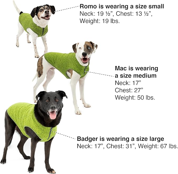 Kurgo Core Dog Sweater, Knit Dog Sweater with Fleece Lining, Cold Weather Pet Jacket, Zipper Opening for Harness, Adjustable Neck, Year-Round Sweater for Large Dogs (Orange, Large)
