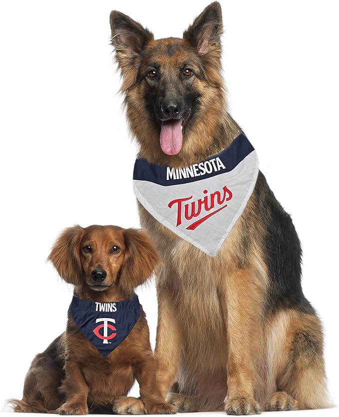 Pets First TWN-3217-L-XL MLB Minnesota Twins Reversible Pet Bandana, Large/X-Large, MLB Team Color
