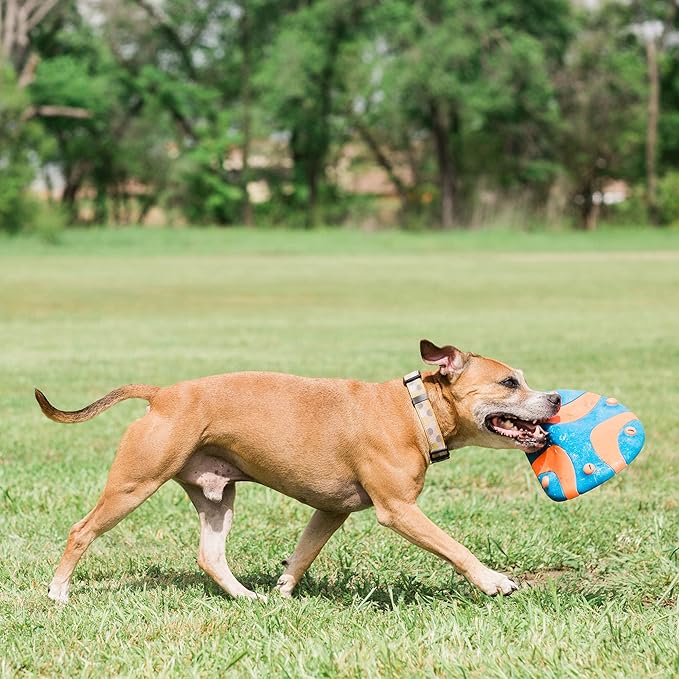 Chuckit Whistle Flight Outdoor Dog Toy, Orange and Blue