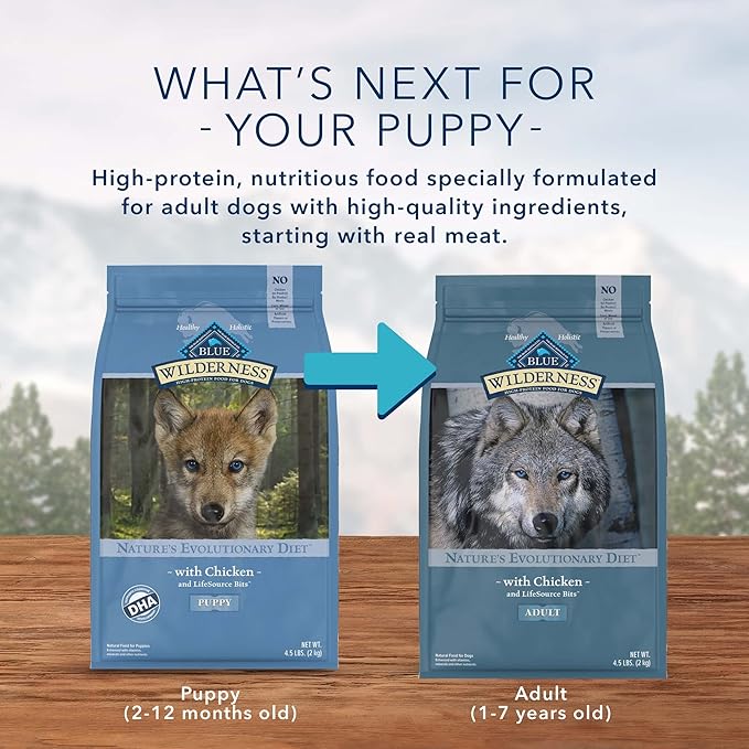 Blue Buffalo Wilderness High Protein, Natural Grain Free Puppy Dry Dog Food and Wet Puppy Food, Turkey and Chicken (24-lb Dry Food + 12.5oz cans 12ct)