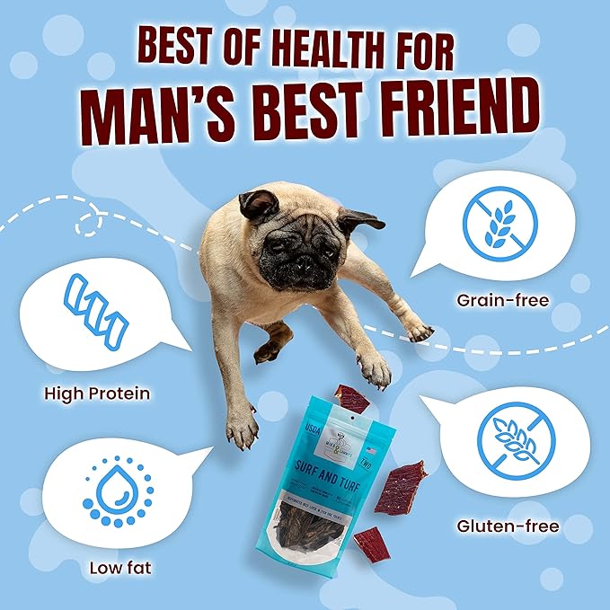 Mika & Sammy's Gourmet Beef Liver & Mackeral Jerky Dog Treats Made in The USA. (Surf & Turf 5 oz)