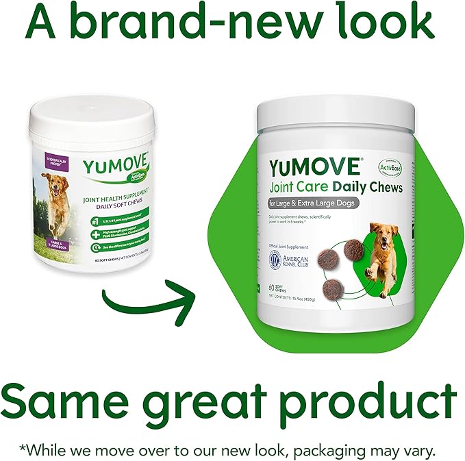 Lintbells YuMOVE Joint Supplement Dog Chews - Contains Glucosamine, Green Lipped Mussel - Natural Relief from Hip Ache, Stiff Joints - 1 Month’s Supply (Large & X-Large)