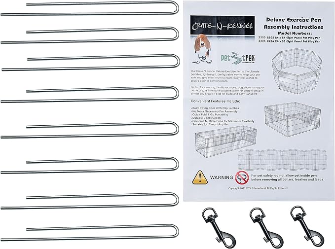 Dog Playpen - Foldable Metal Exercise Puppy Play Pen with 8 24x30in Panels - Indoor/Outdoor Pen with Door for Dogs, Cats or Small Animals by PETMAKER