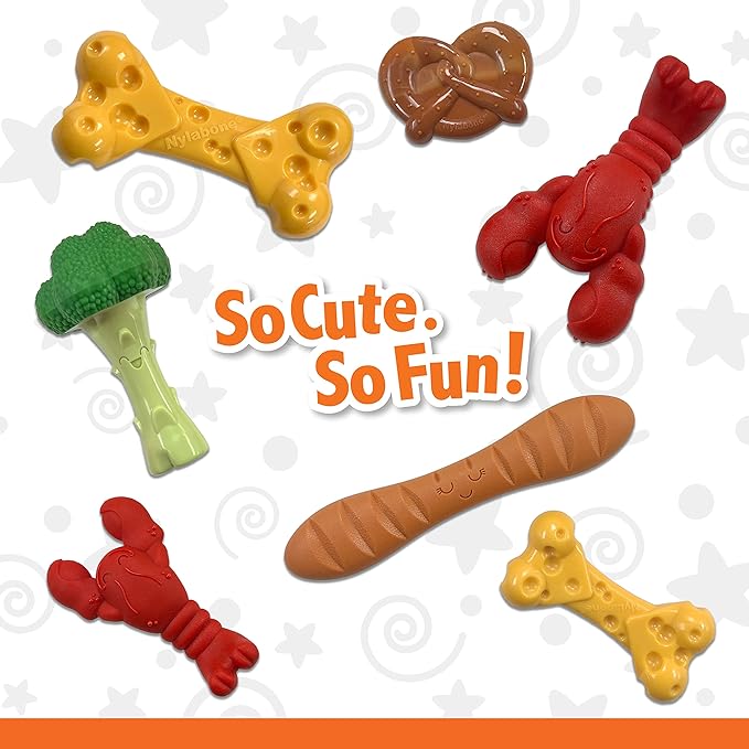 Nylabone Baguette Bread Dog Toy Power Chew – Cute Dog Toys for Aggressive Chewers – with a Funny Twist! Bistro-Style Roast Chicken Flavor, Large/Giant
