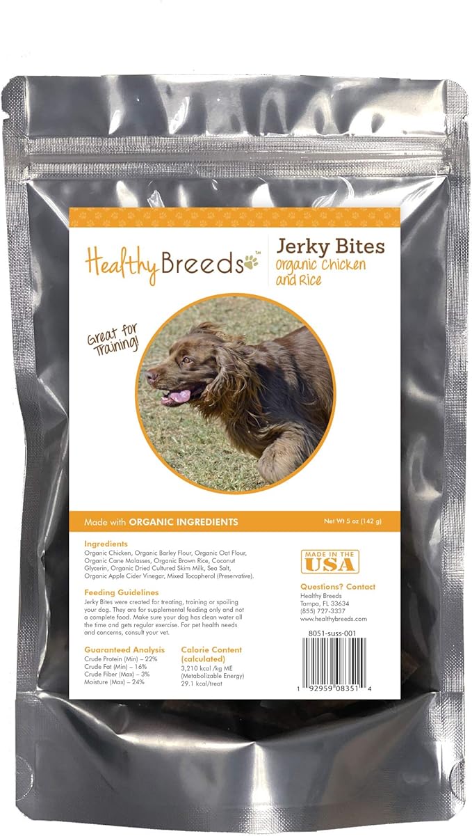 Healthy Breeds Sussex Spaniel Jerky Bites Chicken & Rice Recipe Dog Treats 5 oz