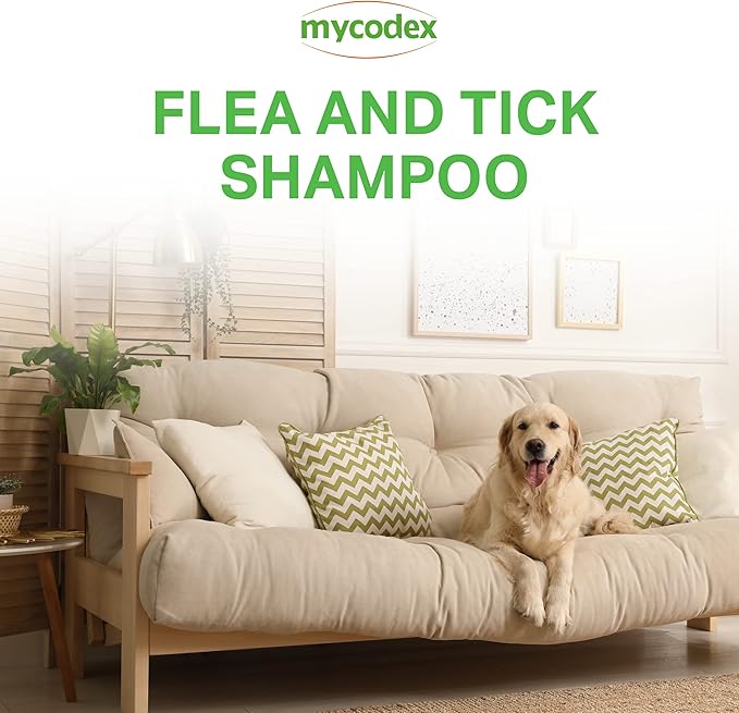 PRN Pharmacal Mycodex Flea and Tick Shampoo P3 - Sensitive Skin Shampoo for Dogs & Cats - with Oatmeal, Lanolin, & Aloe - Removes Dandruff, Dirt, & Scales While Killing Fleas, Ticks & Lice - 12 Fl Oz