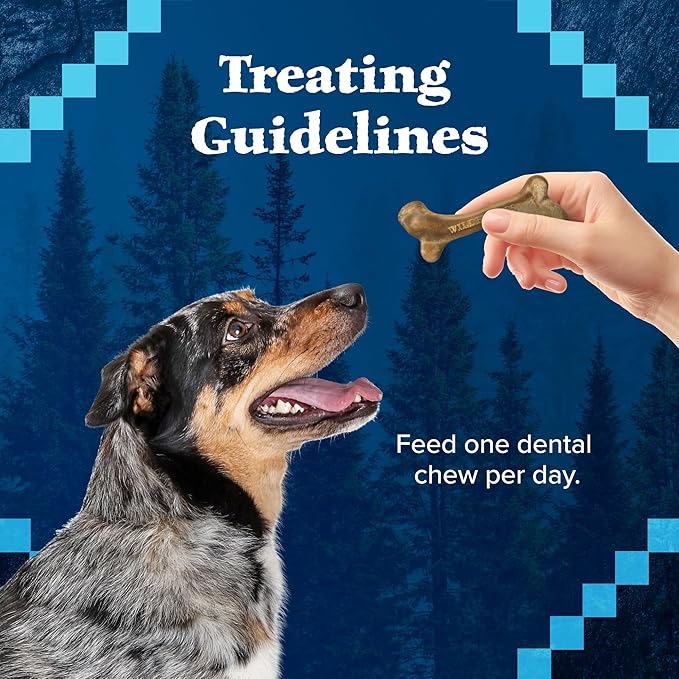 Blue Buffalo Wilderness Trail Treats Wild Bones Large Dental Chews, Grain-Free Dog Bones For Large Dogs Made with Natural Ingredients, 10-oz. Bag