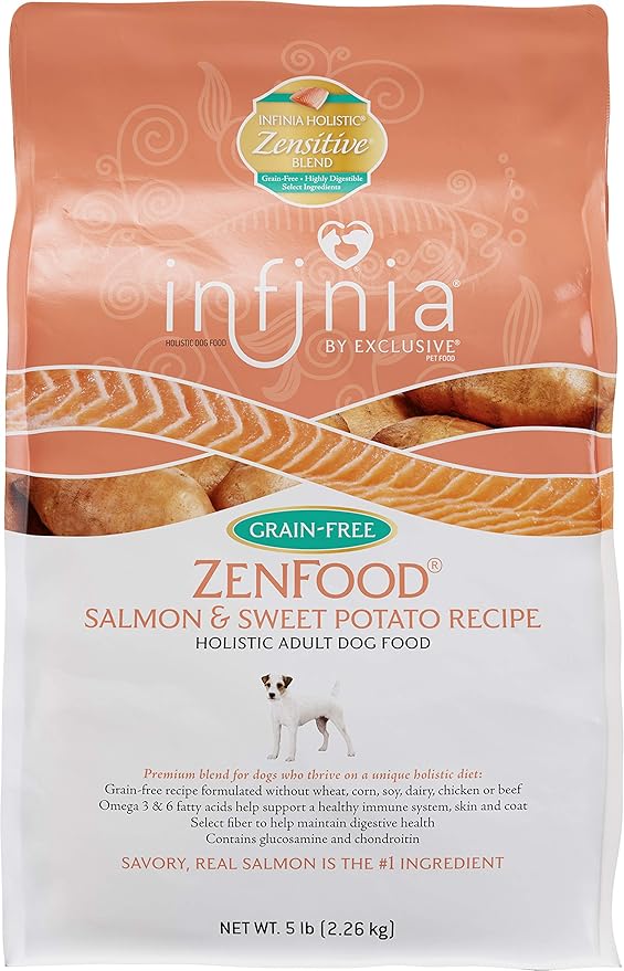 ZenFood | Salmon and Sweet Potato Grain-Free Adult Dog Food | Nutritionally Complete - 5 Pound (5 lb) Bag