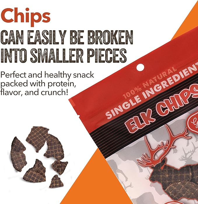 Gaines Family Farmstead Elk Chips for Dogs, All-Natural, Grain-Free, Soy-Free, Dye-Free, Healthy Dog Treats for All Ages & Breeds, Puppies, Made in USA, 4 oz