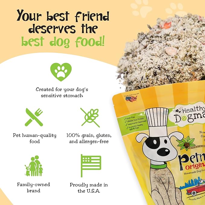 Healthy Dogma - PetMix Dehydrated Dog Food for Allergies, Joint Support & Mobility - Grain Free, Raw, Homemade Dog Food (Original, 2 lbs)