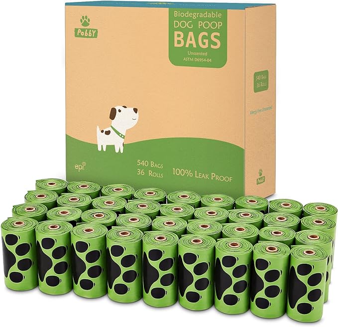 Dog Poop Bags Rolls 540 Count, Poop Bags for Dogs, Dog Bags for Poop Unscented Refill Rolls, 9" X 13" Thick Dog Poop Bag, Doggie Poop Bags, Dog Waste Bags BY PobbY