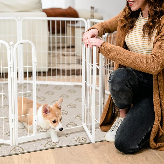 FXW Homeplus Dog Playpen Designed for Indoor Use, 24" Height for Puppy and Small Dogs, WhiteâPatented