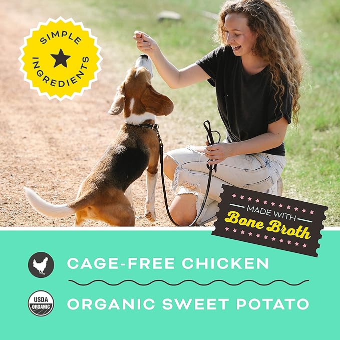 Primal Chicken Jerky Dog Treats Made with Chicken Bone Broth for Dogs, FriendChips Matter Chewy Dog Treat, 4 oz
