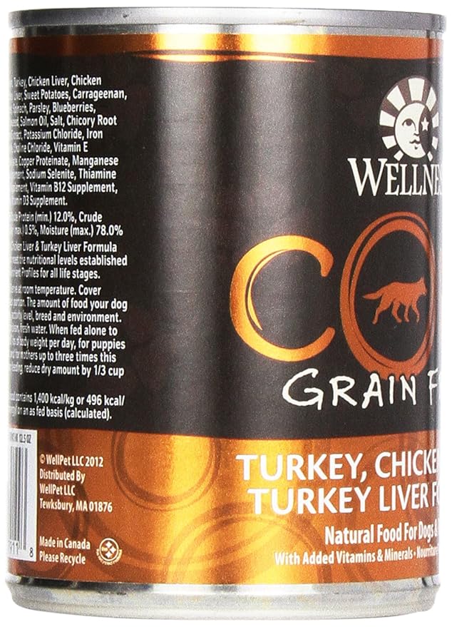 Wellness Core Grain Free Dog Food: Turkey, Chicken Liver, & Turkey Liver Formula, 12.5 oz