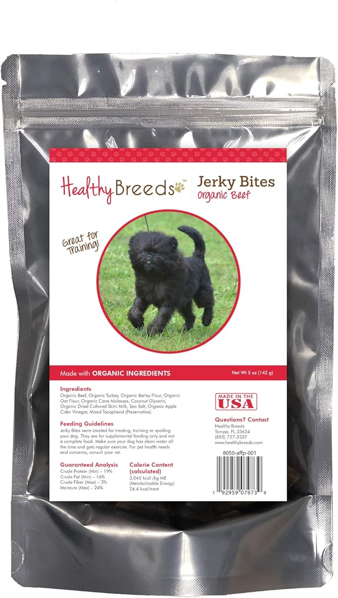 Healthy Breeds Affenpinscher Jerky Bites Beef Recipe Dog Treats 5 oz