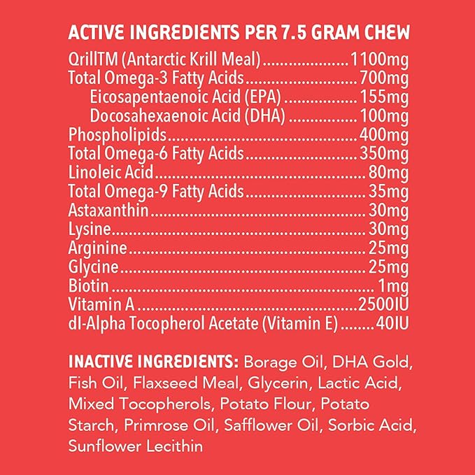iHeartDogs Omega 3-6-9 for Dogs - Skin and Coat Fish Oil Supplement for Dogs with Pure Antarctic Krill Oil - Allergy & Itchy Skin Relief Chews, 120 Count