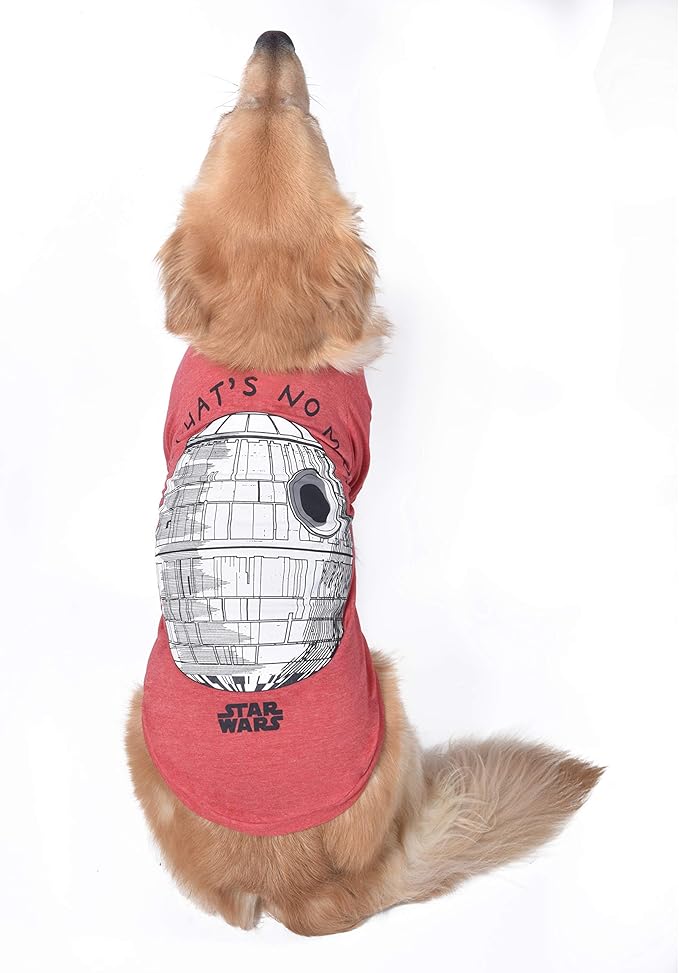Star Wars for Pets "That's No Moon" Dog Tee | Star Wars Dog Shirt for Large Dogs | Size Large | Soft, Cute, and Comfortable Dog Clothing and Apparel, Cute Dog Clothes