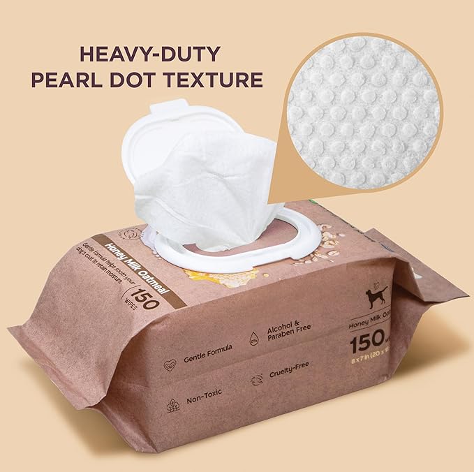 Soothing Dog Wipes Honey Milk Oatmeal 150 Wipes