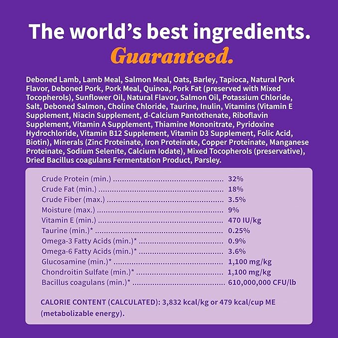 Halo Elevate Dry Dog Food, Healthy Grains Lamb Recipe, 20lb