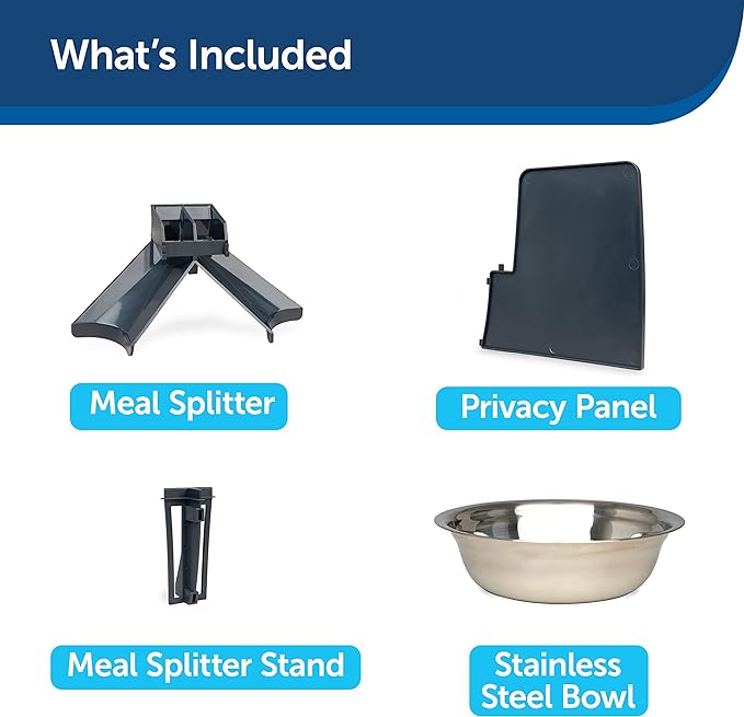 PetSafe 2-Pet Meal Splitter with Bowl - Designed for PetSafe Smart Feed and Healthy Pet Simply Feed Automatic Cat Feeder - No-Mess Food Dispensing - includes Privacy Panel