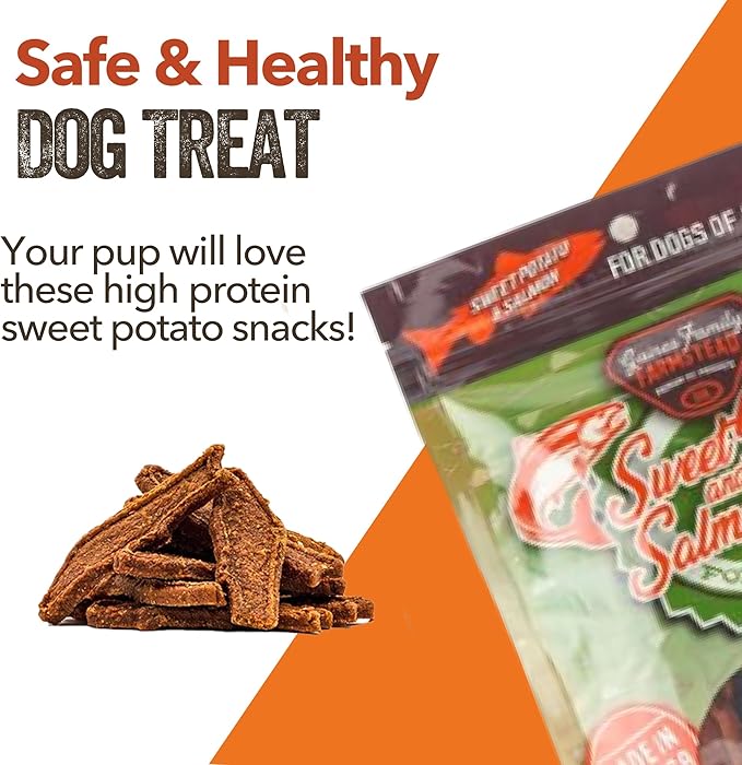 Gaines Family Farmstead Sweet Potato & Salmon Fillets for Dogs, All-Natural, Grain-Free, Healthy Dog Treats for All Ages & Breeds, Made in USA, 8 oz