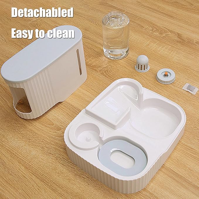 Automatic Cat Food Water Dispenser Gravity Pet Self Feeder Dry Food Bowl and Watering Supplies Dispenser for Indoor Small Medium Dog Puppy Kitten 2 in 1 (GREEN)
