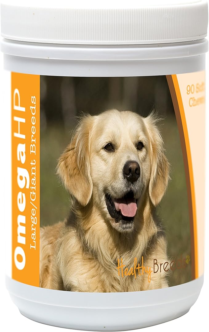 Healthy Breeds Golden Retriever Omega HP Fatty Acid Skin and Coat Support Soft Chews 90 Count