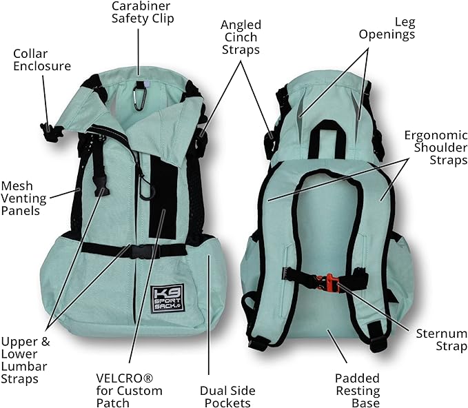 K9 Sport Sack | Dog Carrier Adjustable Backpack (Medium, Air 2 - Summer Mint)