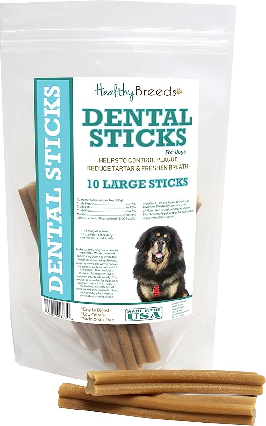 Healthy Breeds Tibetan Mastiff Dental Sticks Large 10 Count