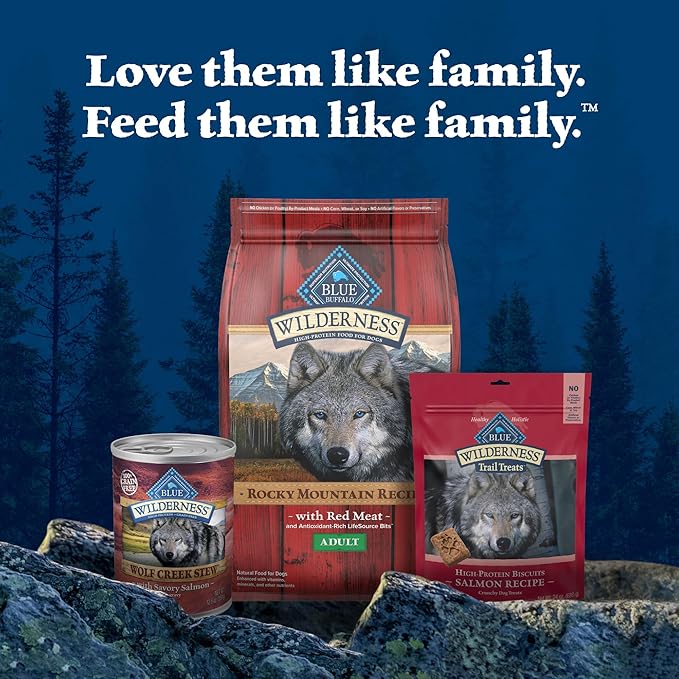 Blue Buffalo Wilderness Wolf Creek Stew High Protein, Natural Wet Food for Dogs, Hearty Salmon Stew in Gravy, 12.5-oz cans, 12 Count