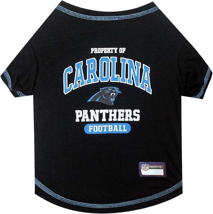 Pets First PET SHIRT for Dogs & Cats - NFL CAROLINA PANTHERS Dog T-Shirt, Large. - Cutest Pet Tee Shirt for the real sporty pup