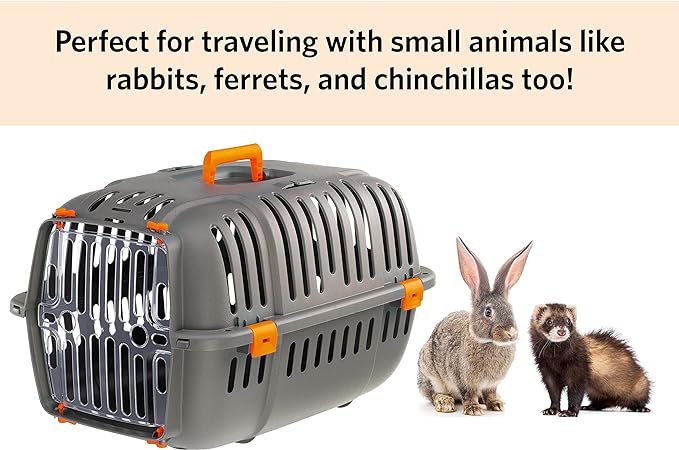 Ferplast Jet Pet Carrier: Value Dog Carrier Suitable for XS Dog Breeds & Small Cats, Assembled Dimensions: 22L x 14.5W x 13H inches, Orange, (73043023PBUS)