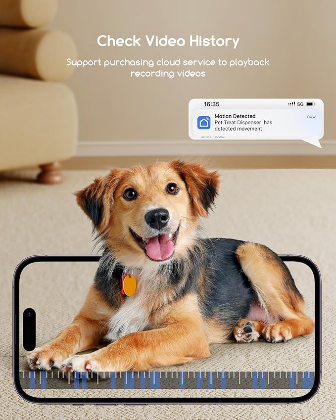 faroro 2K Pet Camera with Treat Dispenser, 5G WiFi Dog Camera with Speaker, Phone App, 2-Way Audio, Night Vision, Motion Alerts for Treat Tossing and Monitoring Your Pet Remotely